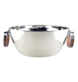 Dubbele muur champagne emmer met houten handvat 48x48x20cm