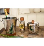 Champagne Wood and Silver Bucket 20.5x20.5x24.5cm