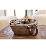 Dubbele muur champagne emmer met houten handvat 48x48x20cm