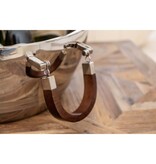 Dubbele muur champagne emmer met houten handvat 48x48x20cm