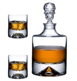 Nude Glass – Doodshoofd Whisky set Shadow – Karaf 1,25 L + 2 Glazen