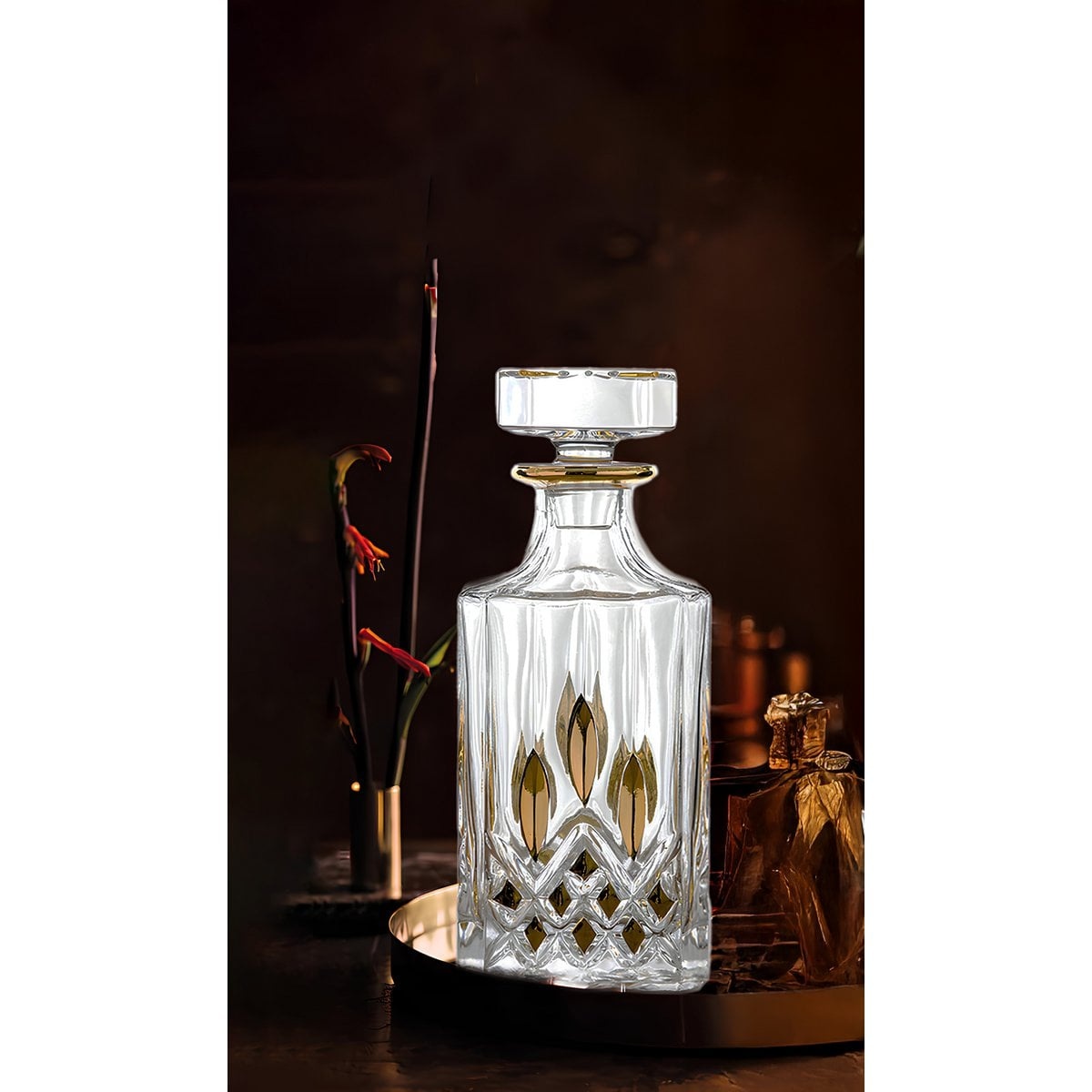 Aulica Glas Whisky Karaffe Gold – 700 ml