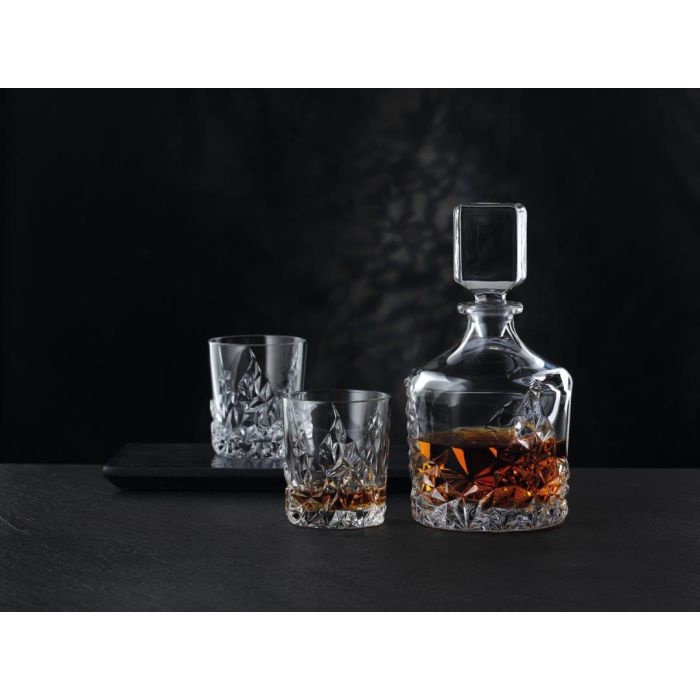 Nachtmann Nachtmann Sculpture Whiskyset – Kristalglas Karaf 750 ml met 2 Whiskyglazen 365 ml