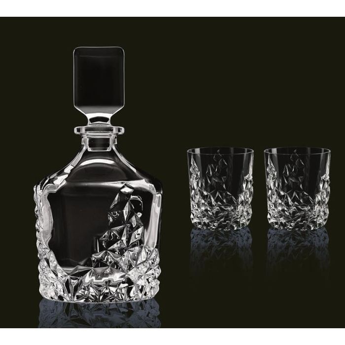 Nachtmann Nachtmann Sculpture Whiskyset – Kristalglas Karaf 750 ml met 2 Whiskyglazen 365 ml