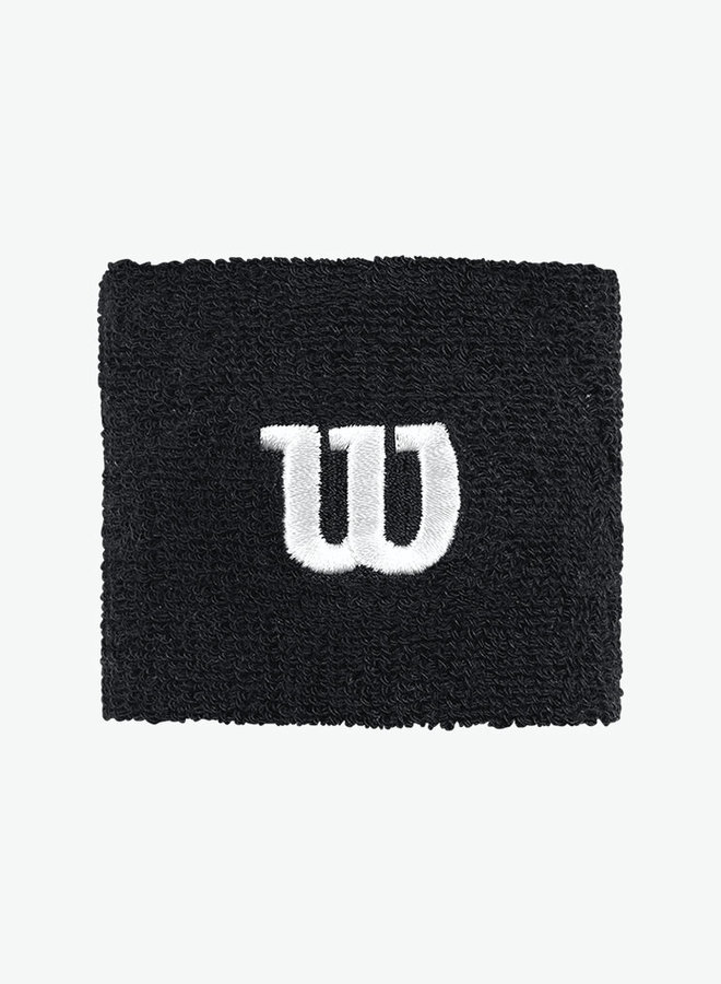 Wilson 'W' Schweißband - 2er Pack - Schwarz
