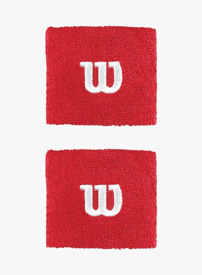 Wilson 'W' Wristband - 2 Pack  - Red