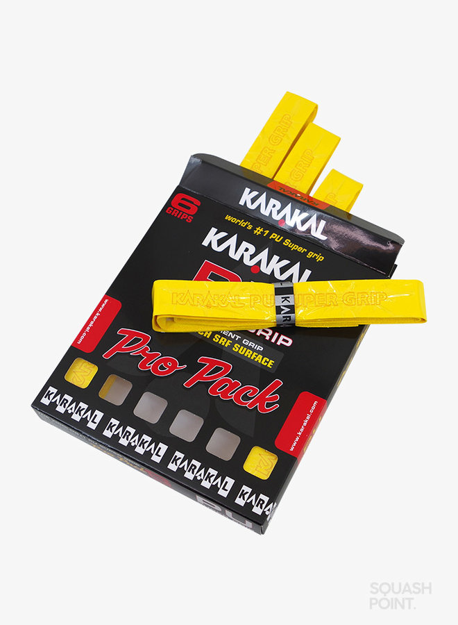 Karakal PU Super Grip Yellow Pro Pack - 6 Pack