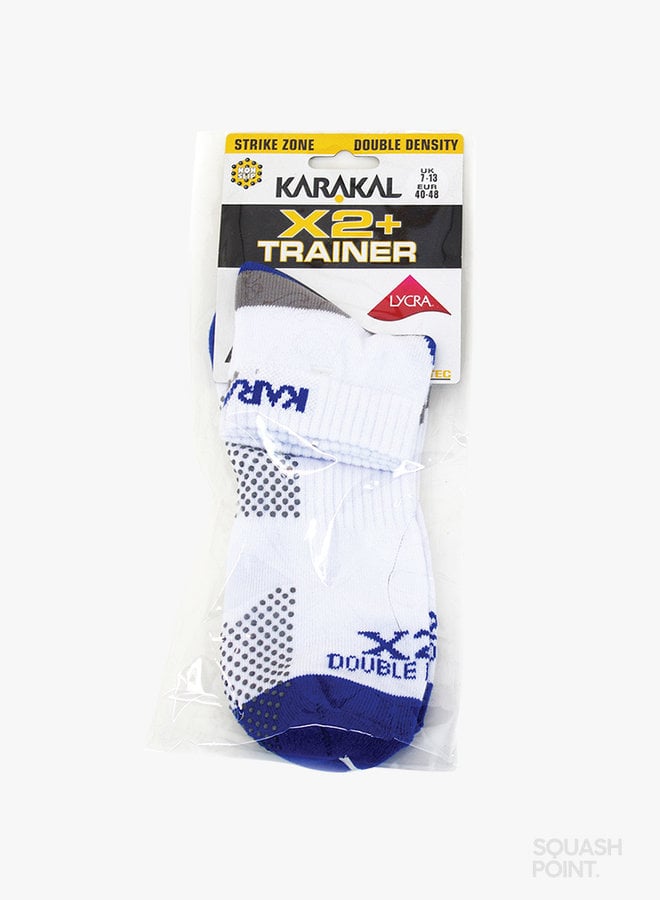 Karakal X2+ Mens Technical Trainer Socks - White /  Blue