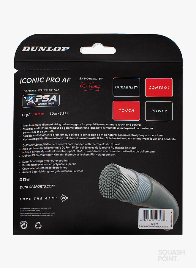 Dunlop Iconic Pro AF Black 18G / 1,18 mm - String Set 10 m