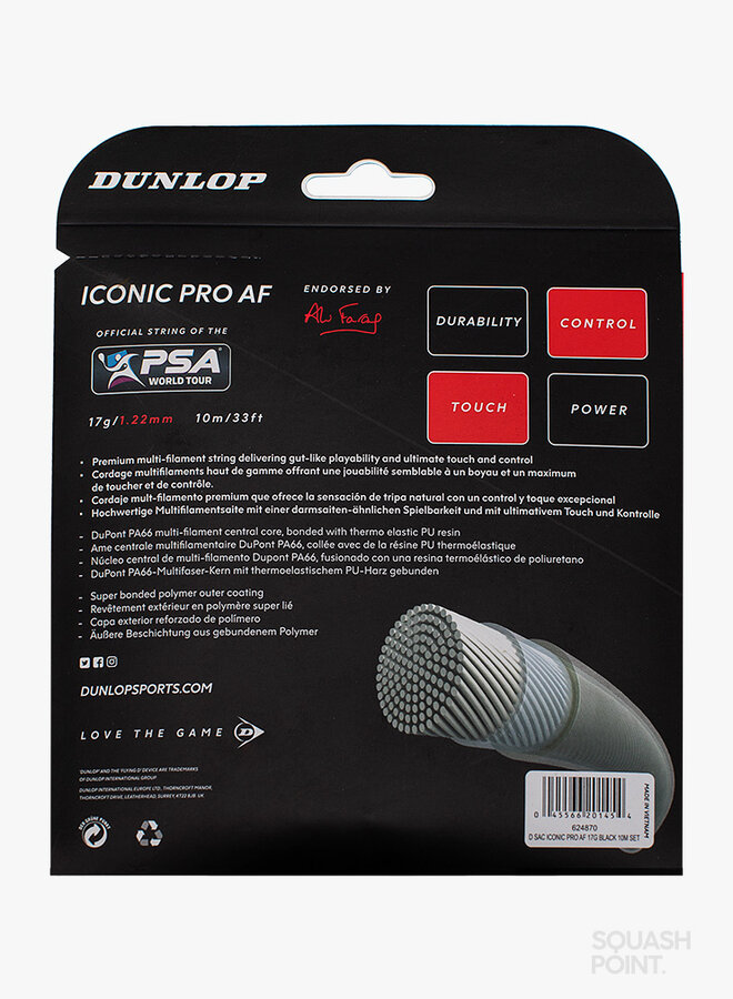 Dunlop Iconic Pro AF Black 17G / 1,22 mm - String Set 10 m