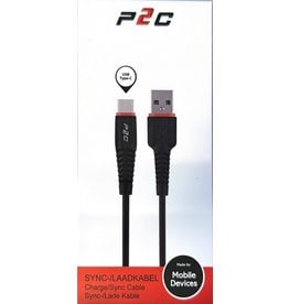 P2C P2C USB Type-C  naar USB-A Sync-/Laadkabel 1.2m