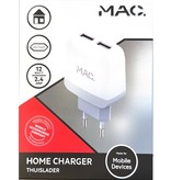 P2C P2C 2-Port Home Charger 12W USB-A + USB-A wit