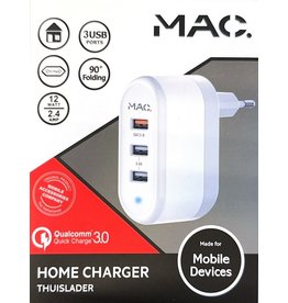P2C P2C 3-Port Home Charger 12W 3x USB-A