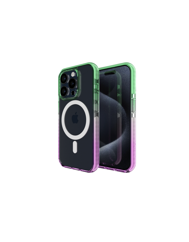 Nikoza Nikoza Gradient Impact Case iPhone 15 Pro Max Green - Purple