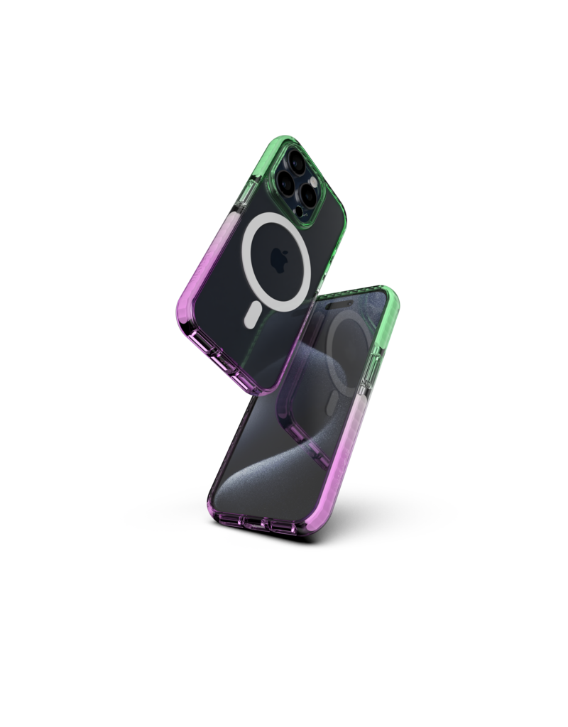 Nikoza Nikoza Gradient Impact Case iPhone 15 Pro Max Green - Purple