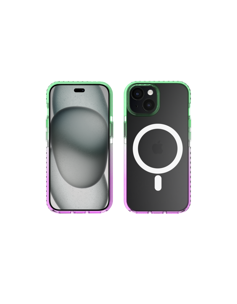 Nikoza Nikoza Gradient Impact Case iPhone 15 Green - Purple