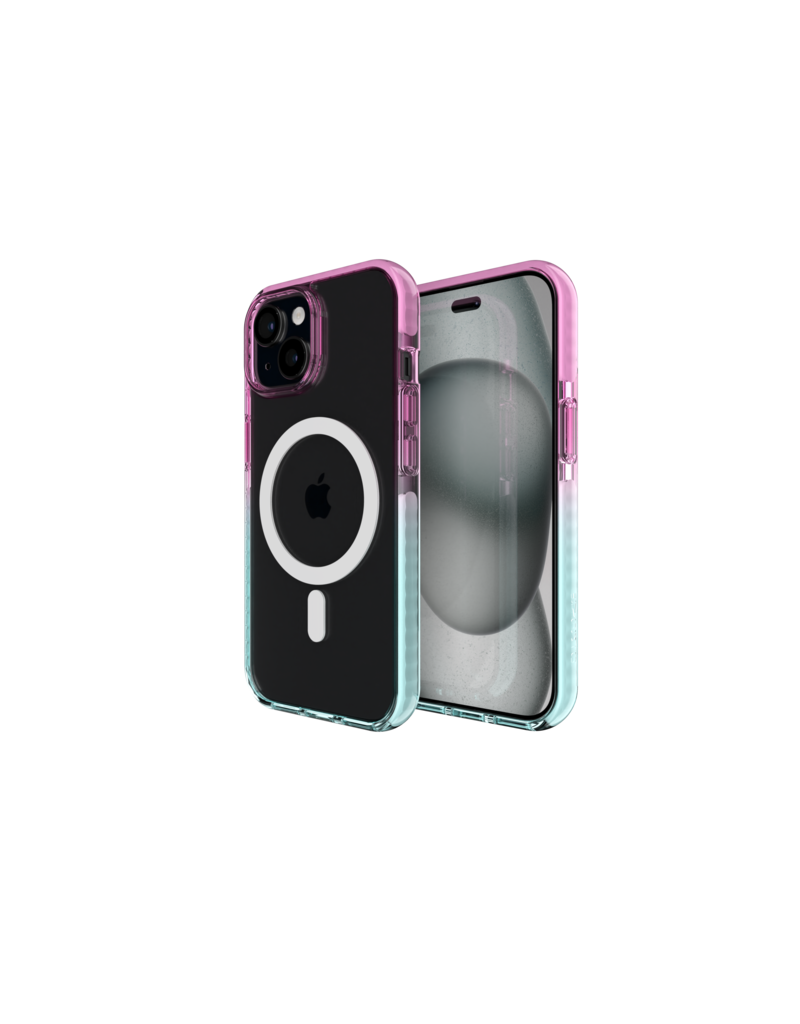 Nikoza Nikoza Gradient Impact Case iPhone 15 Light Pink - Blue