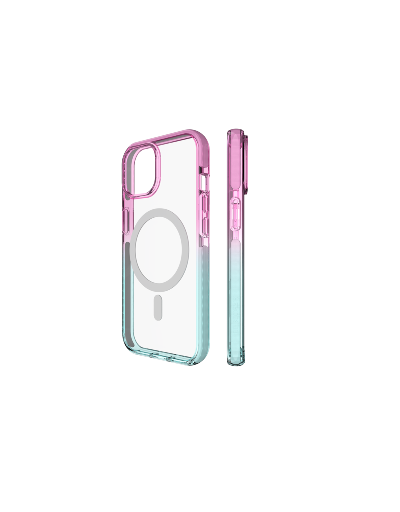 Nikoza Nikoza Gradient Impact Case iPhone 15 Light Pink - Blue