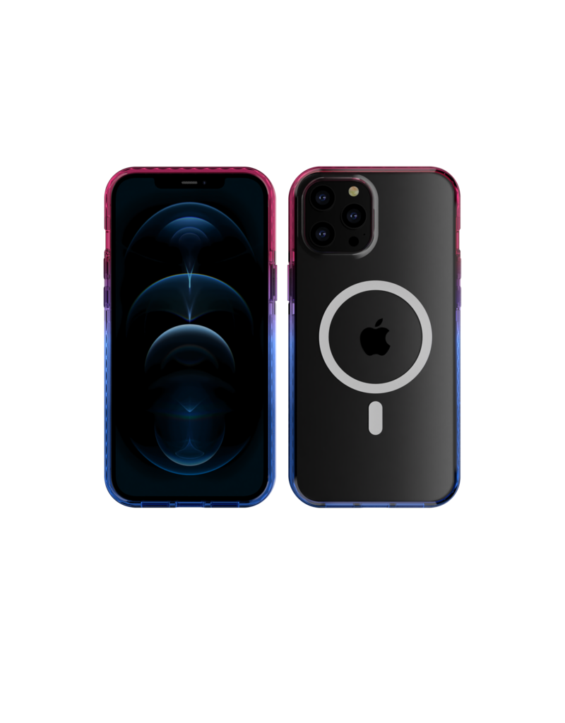 Nikoza Nikoza Gradient Impact Case iPhone 12 (Pro) Fucsia - Blue