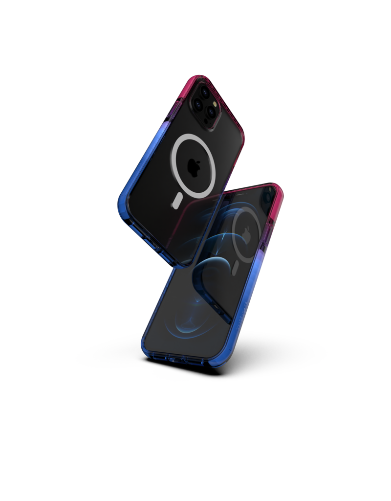 Nikoza Nikoza Gradient Impact Case iPhone 12 (Pro) Fucsia - Blue