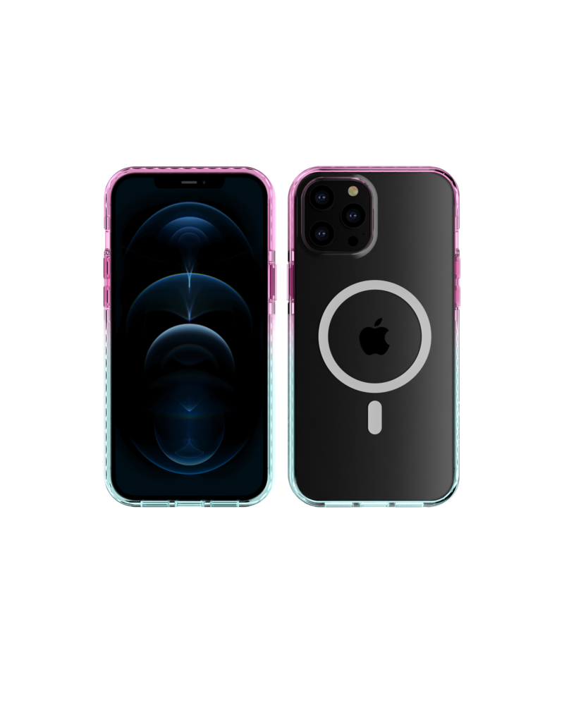 Nikoza Nikoza Gradient Impact Case iPhone 12 (Pro) Light Pink - Blue