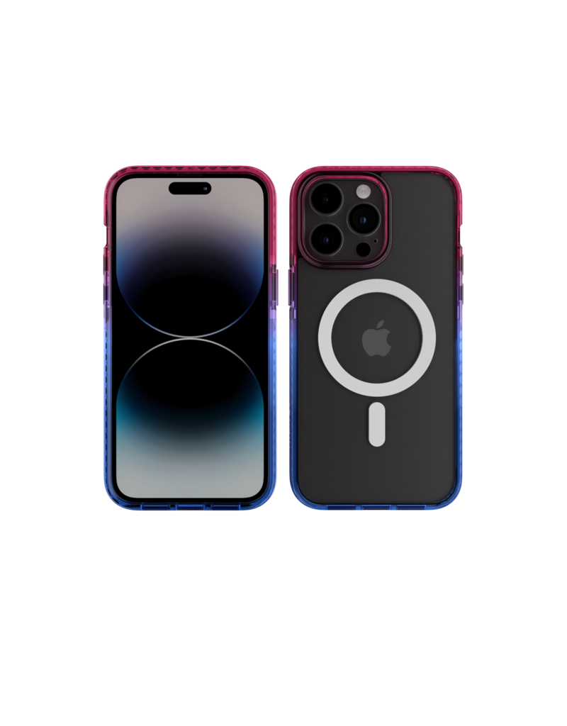 Nikoza Nikoza Gradient Impact Case iPhone 14 Pro Max Fucsia - Blue