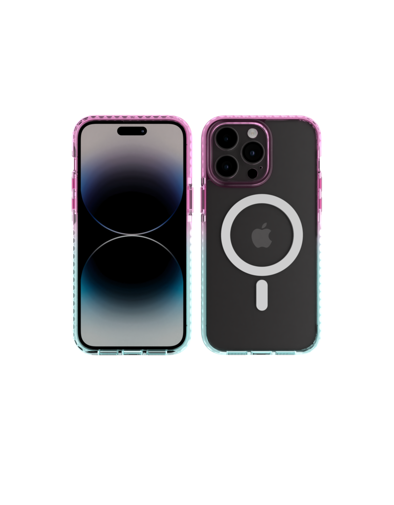 Nikoza Nikoza Gradient Impact Case iPhone 14 Pro Max Light Pink - Blue