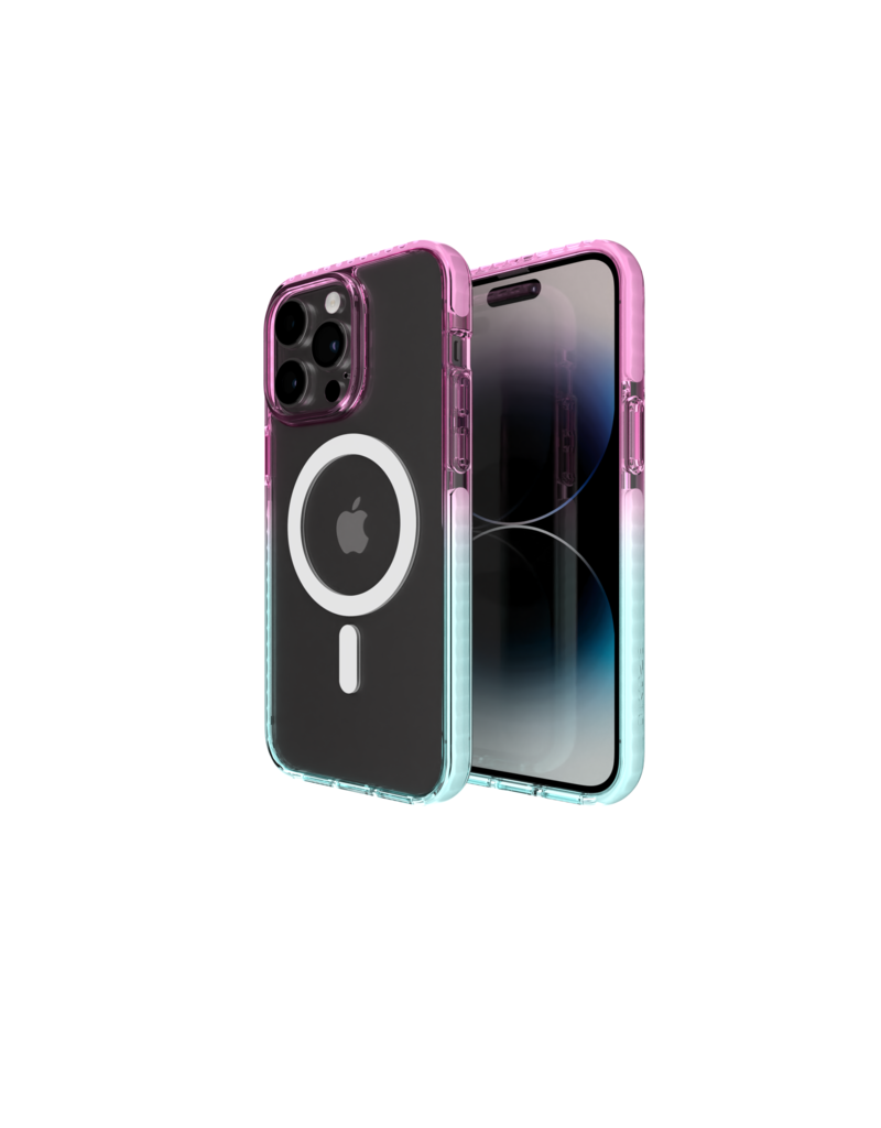 Nikoza Nikoza Gradient Impact Case iPhone 14 Pro Max Light Pink - Blue