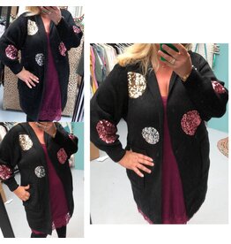 VEST BALLY ZWART PAILLETEN BALLEN MATEN 44 TOT 52