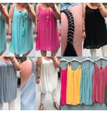 TOPS JURKJES MET GEVLOCHTEN BANDJES ZILVER MATEN 48/50 TOT 56