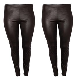 MAGNA LEATHER LOOK LEGGING ZWART