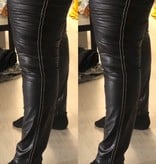 LEATHER LOOK MET ZILVEREN BIESJE MATEN 44 TOT 56/58