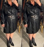 LEATHER LOOK FRIVOOL BLOUSE/ JASJE MATEN 46/48 TOT 54