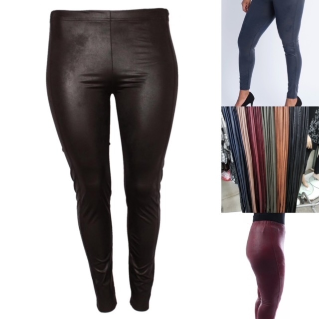 LEATHER LOOK MAGNA KLEUREN LEGGING MATEN 40/42 TOT 56/58