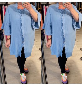 KATOENEN BLOUSE BRODERIE ANGLAIS MATEN 44 TOT 52