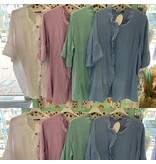 KATOENEN BLOUSE BRODERIE ANGLAIS MATEN 44 TOT 52