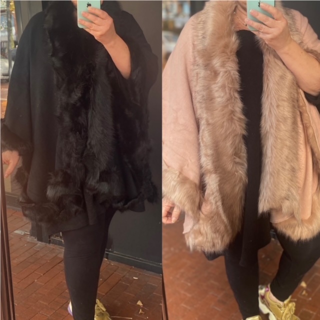 Uitstekend slinger Voorkeursbehandeling PONCHO FUR RONDOM MATEN 44 TOT 52/54 - BOBBY-S BEAUTIFUL CURVES