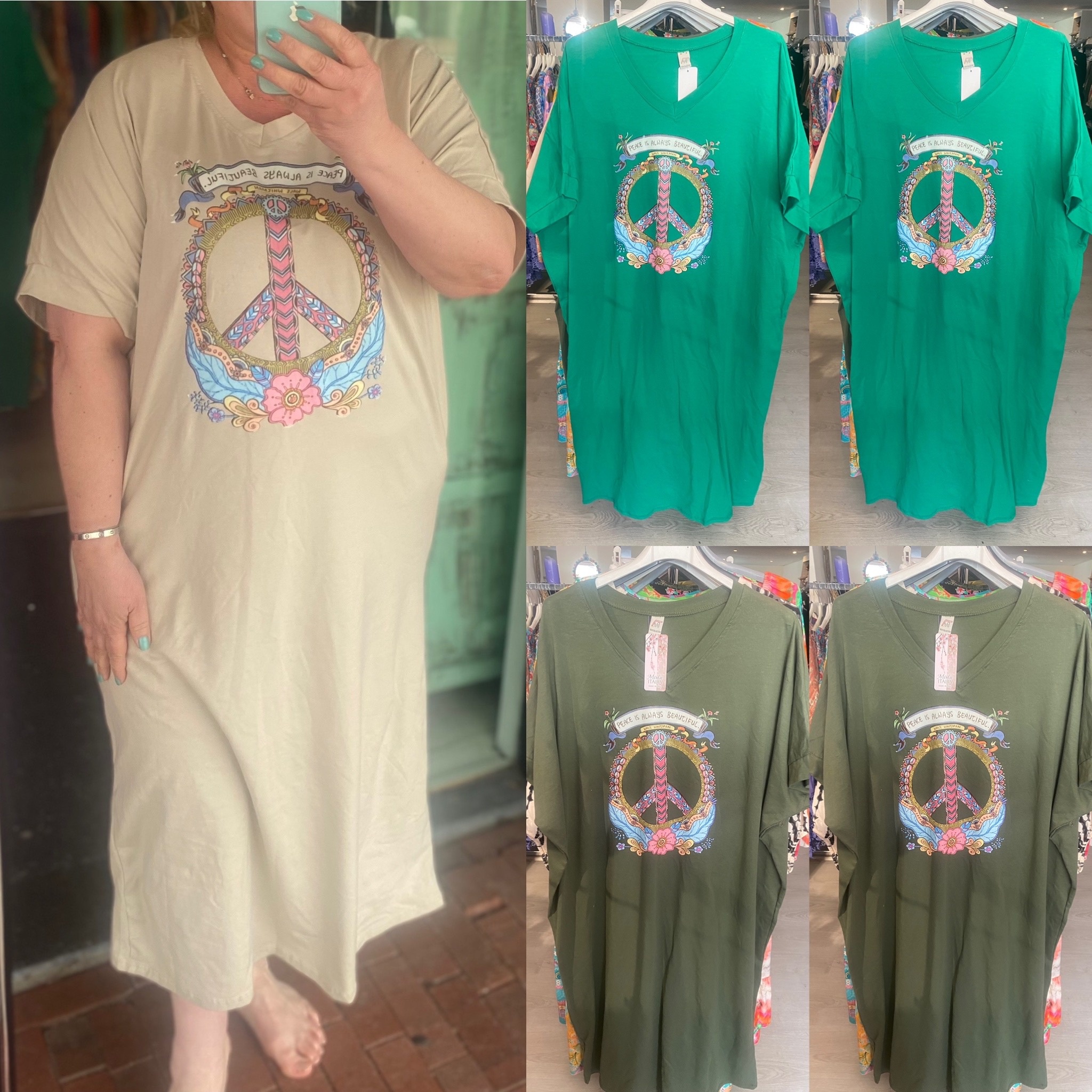 DRESS PEACE KATOEN MATEN 44 TOT 48/50