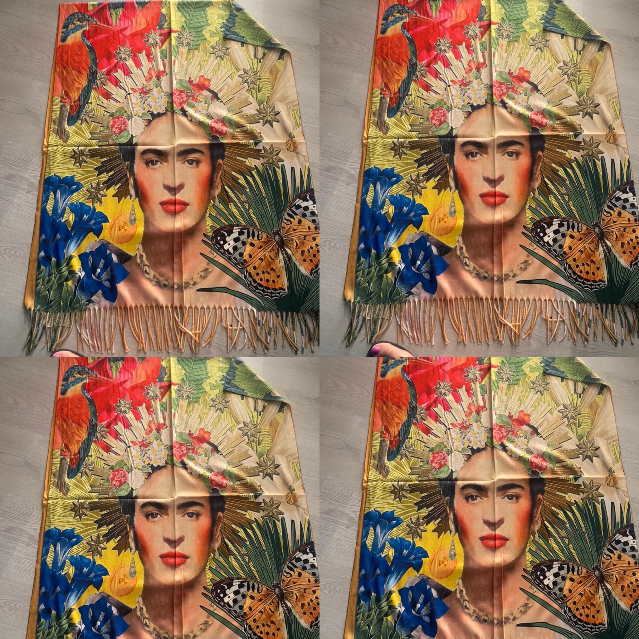 FRIDA SHAWL ZACHT VISCOSE MET LAINE