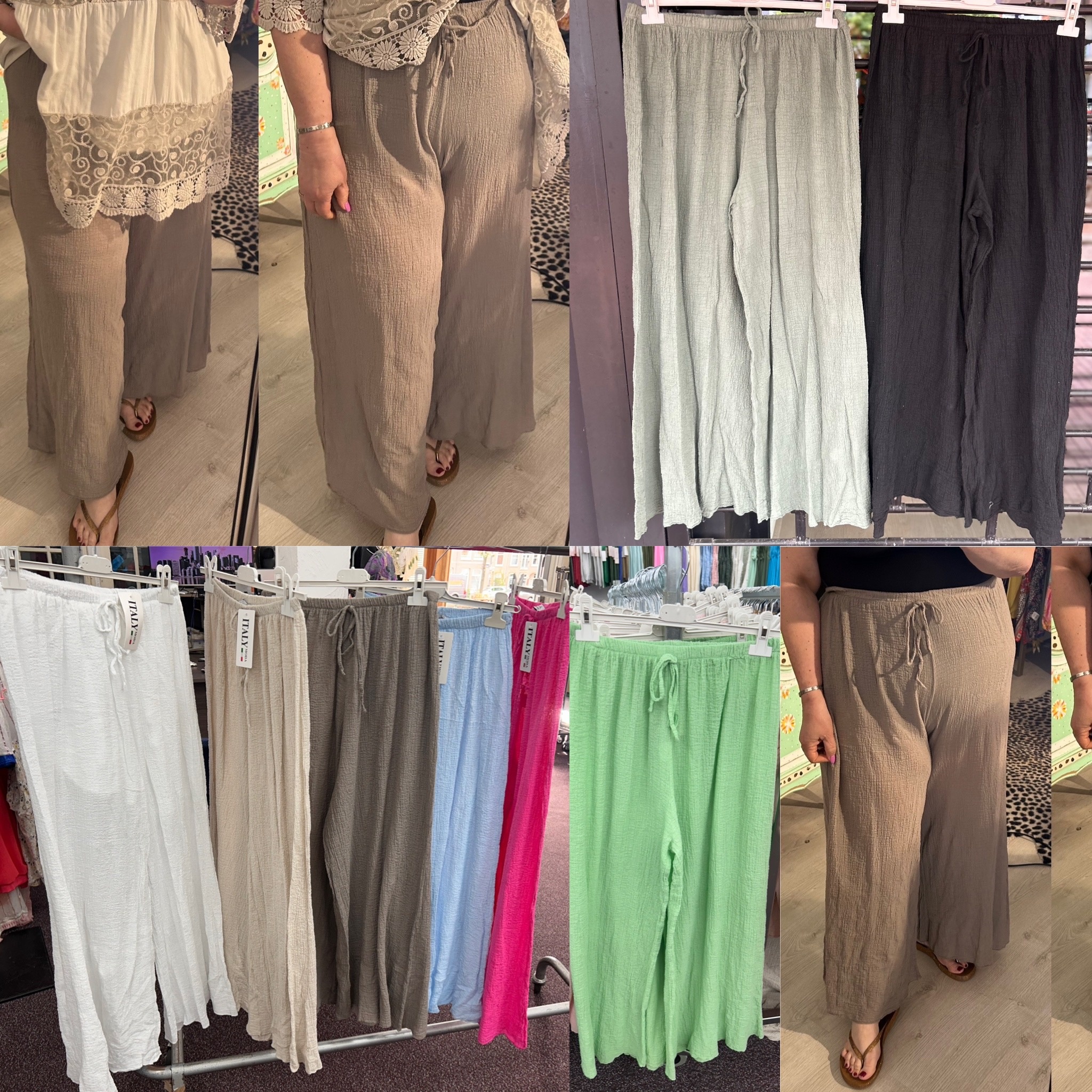 GRUNCHY  WIJD COMFY BROEK MATEN 46 TOT 52/54