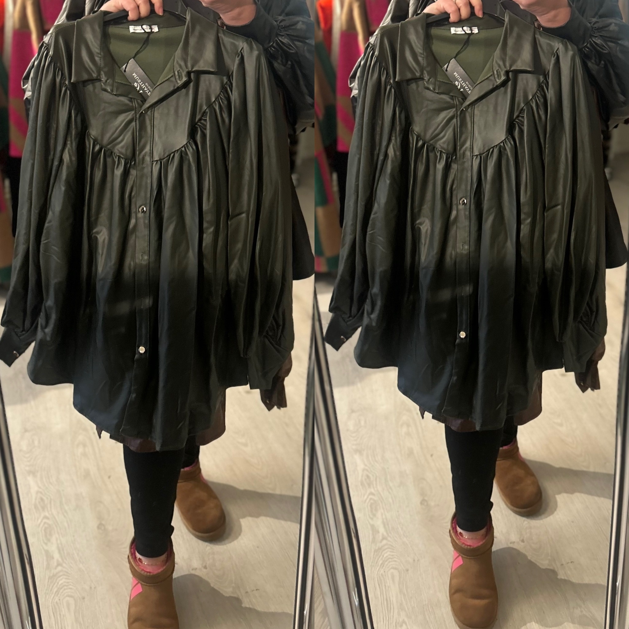 LEATHER CHIQUE FALL BLOUSE MATEN 48 TOT 52/54