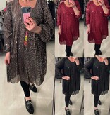TUNIEK JURK GLITTER CHIQUE MATEN 46/48 TOT RUIME 52