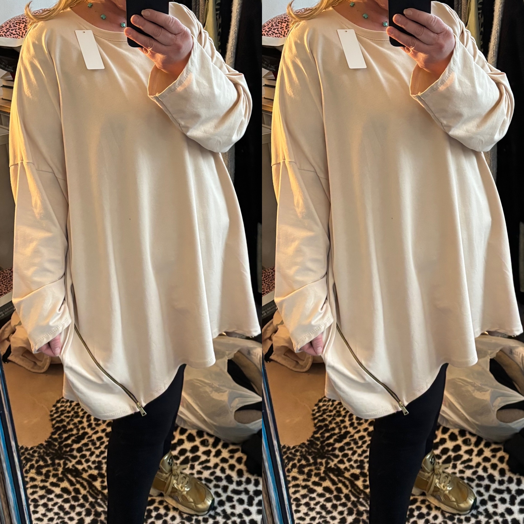 DUNNE SWEATER RITSJE MATEN 50 TOT 56 RUIM