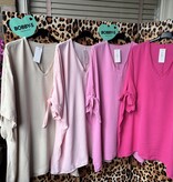 TUNIEK V HALS STRIK MOUW MATEN 48 TOT 54 KLEINE 56