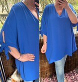 TUNIEK V HALS STRIK MOUW MATEN 48 TOT 54