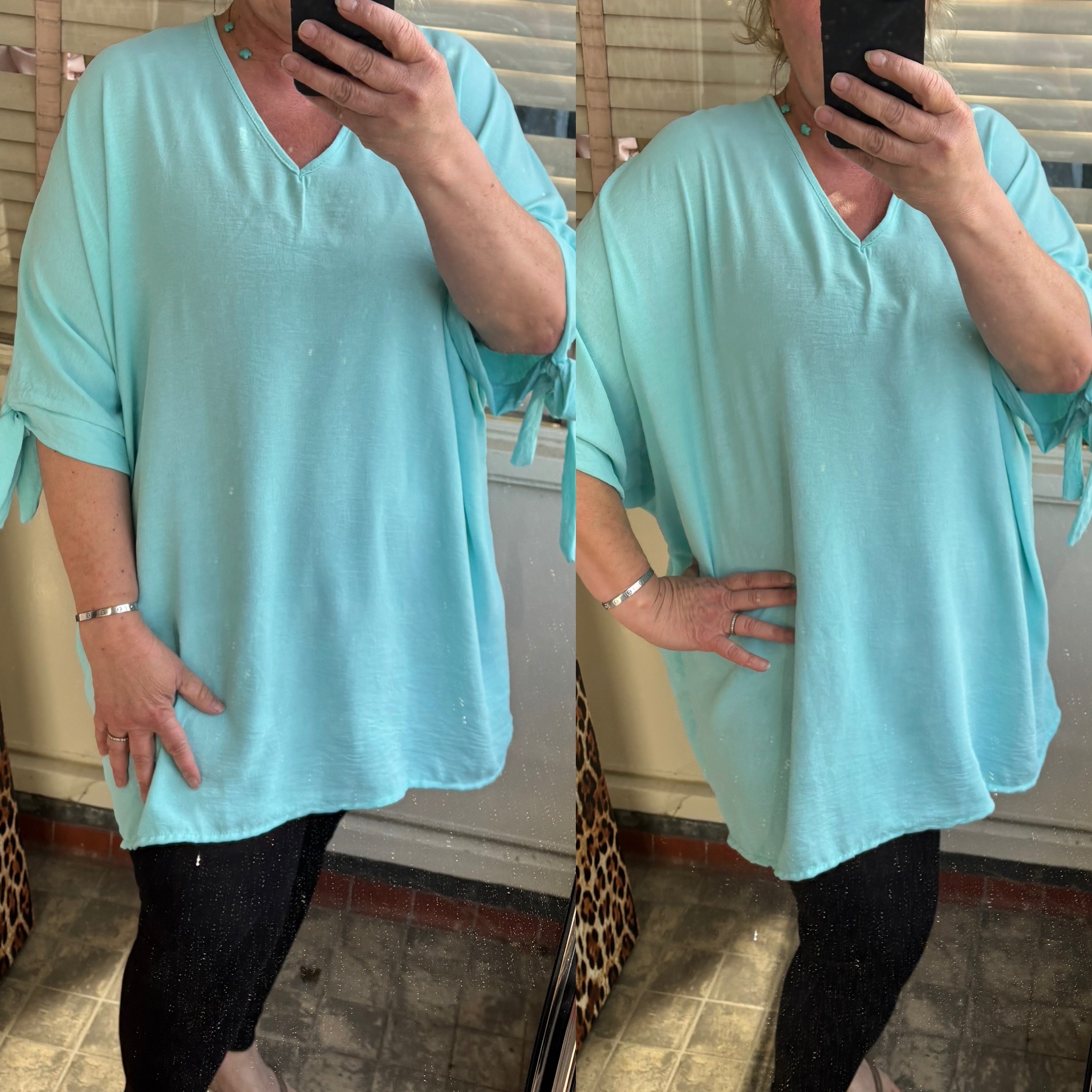 TUNIEK V HALS STRIK MOUW MATEN 48 TOT 54