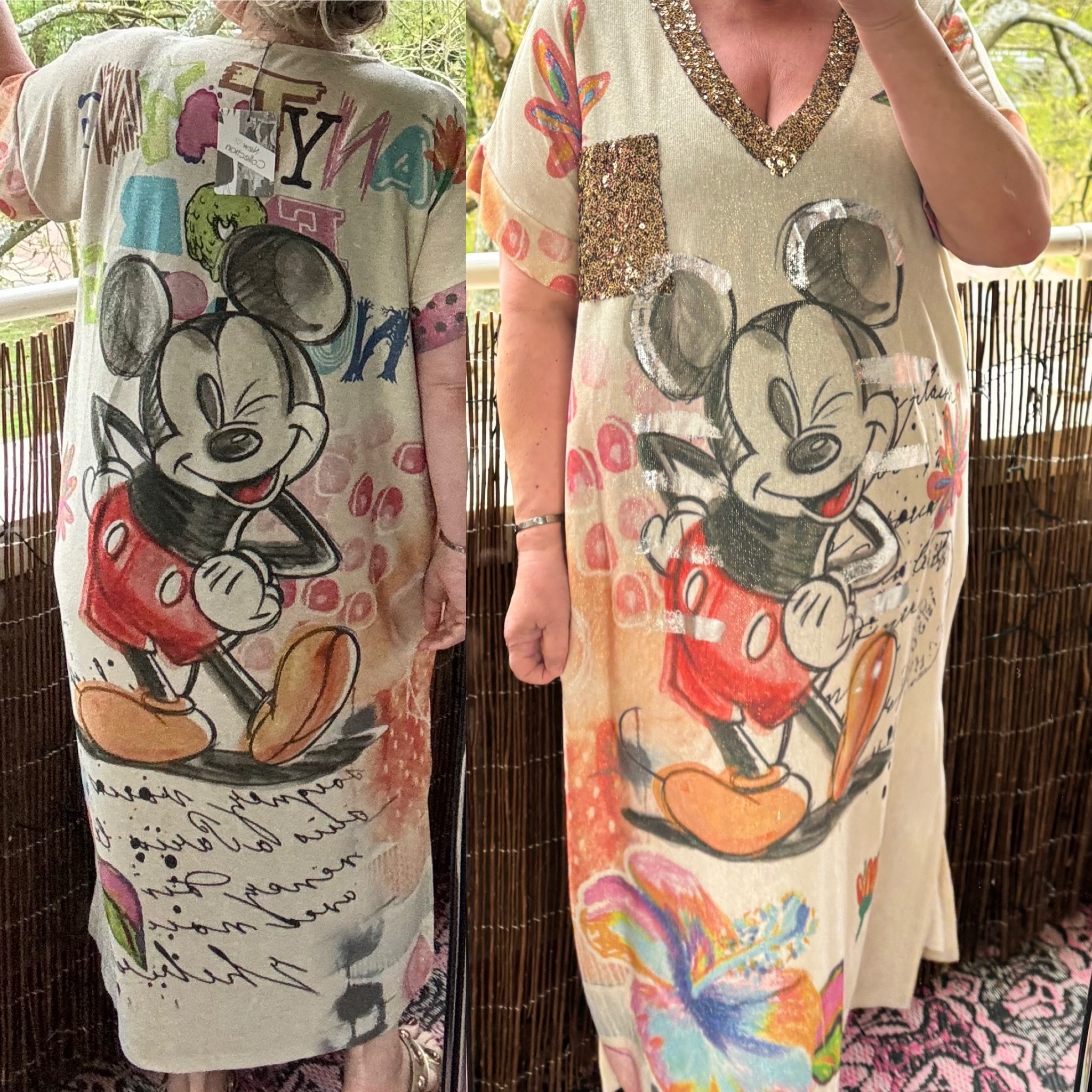 JURK MICKEY LUREX PAILLETEN MATEN 44 TOT 48/50