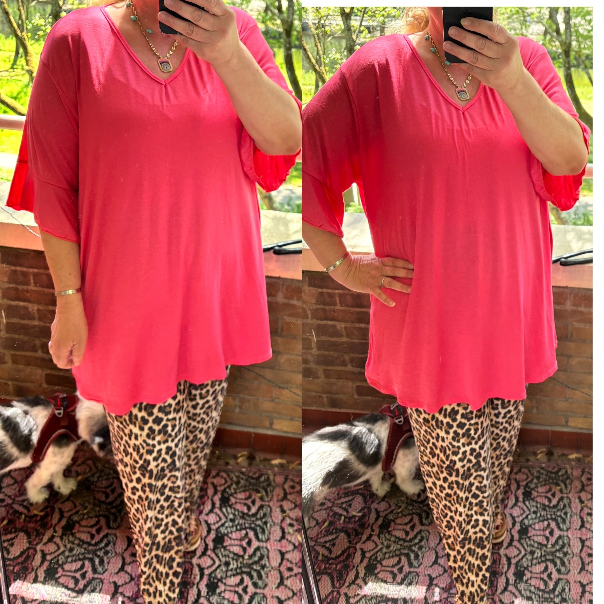V HALS T SHIRT ZOË MATEN 44/46 TOT 54