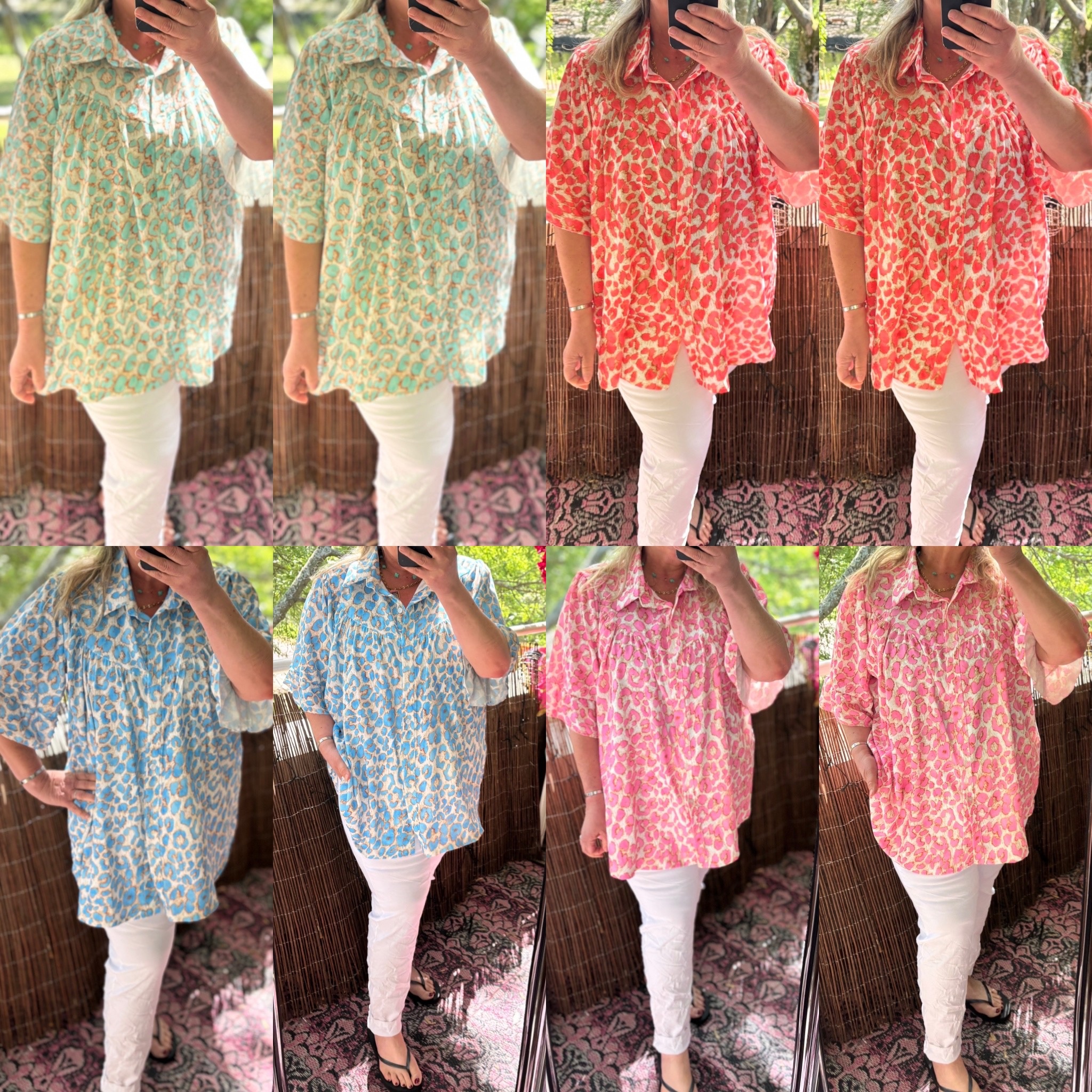 BLOUSE PANTER PASTEL MATEN 44 TOT 52