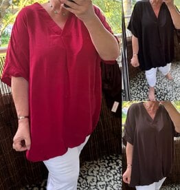 BOHO V HALS BALLON KORTE MOUW MATEN 46/48 TOT 54/56
